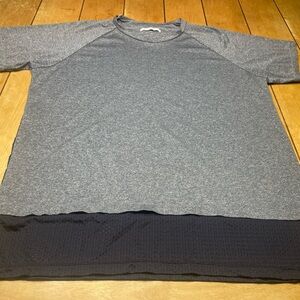 Ovadia Performance Shirt Size Large Grey with Black Trim 100% Polyester EUC